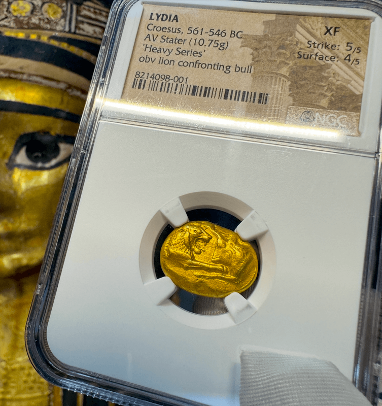 Lydia Stater Heavy Weight "World's First Gold Coinage" NGC XF 3