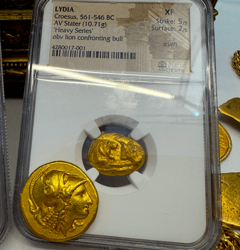Lydia Stater "World's First Gold Coinage" 561-546BC NGC XF 5x2 2
