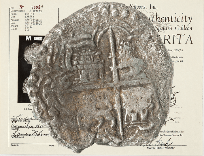 Bolivia 8 Reales 1598-1621 "Santa Margarita 1622 Shipwreck" RAW
