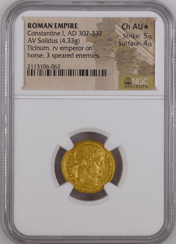 Roman Empire "Constantine the Great" NGC Ch AU 5x4 3