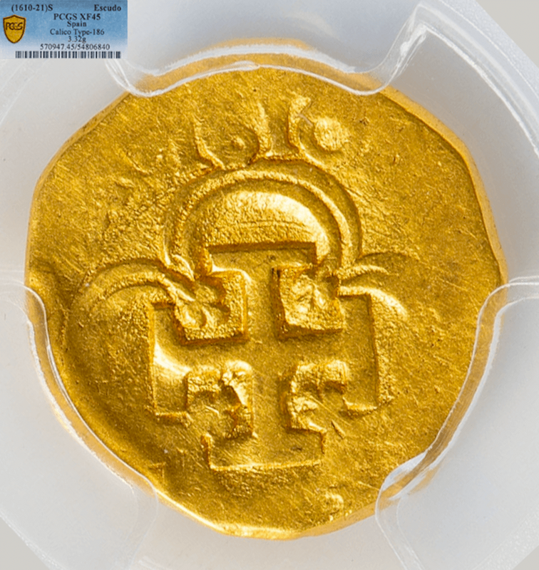 Spain 1 Escudo 1610 "Full Date" PCGS 45 14