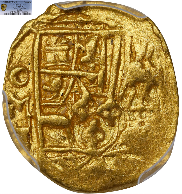 Mexico 1 Escudo 1712-13 "Philip V" PCGS 58 2