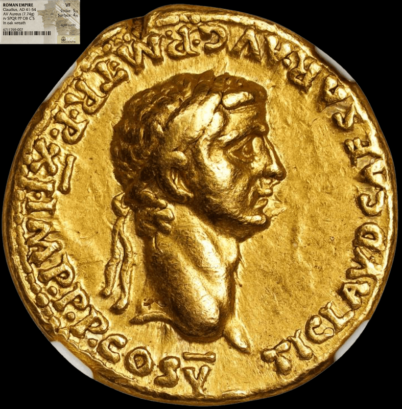 Roman Empire "Claudius" NGC VF 5x4
