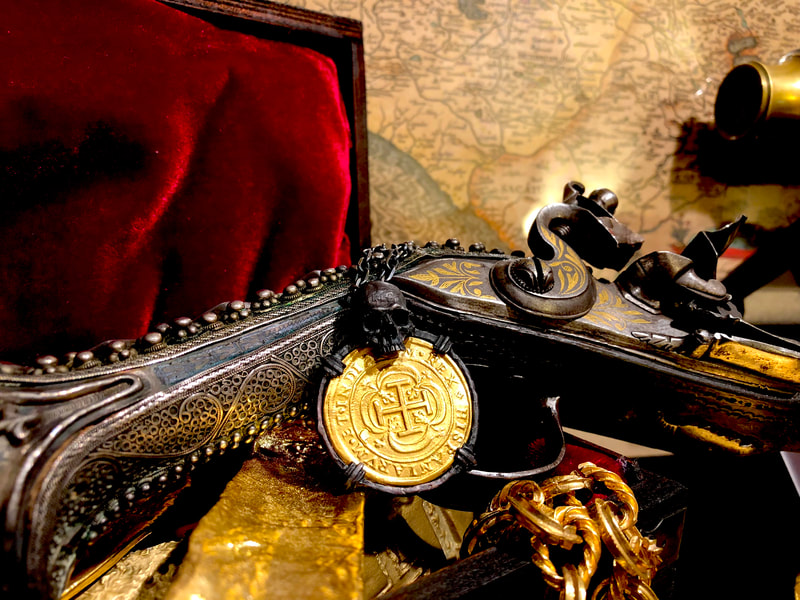 Skull Pendant Mexico 1714 8 Escudos Replica Shipwreck Jewelry Treasure Coin 3