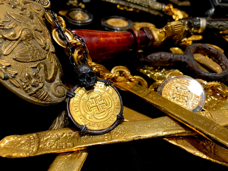 Skull Pendant Mexico 1714 8 Escudos Replica Shipwreck Jewelry Treasure Coin 6