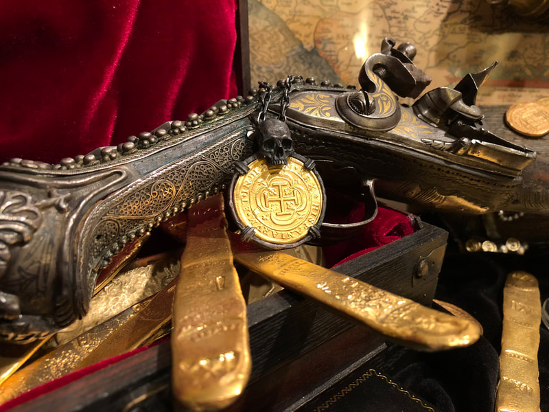 Skull Pendant Mexico 1714 8 Escudos Replica Shipwreck Jewelry Treasure Coin 11