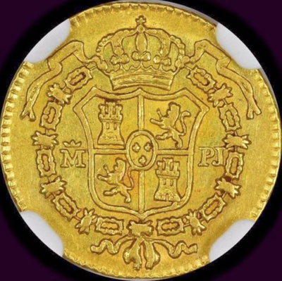 Spain  1/2 Escudo  1776  "Charles - Only 12 Known"  NGC 50 6