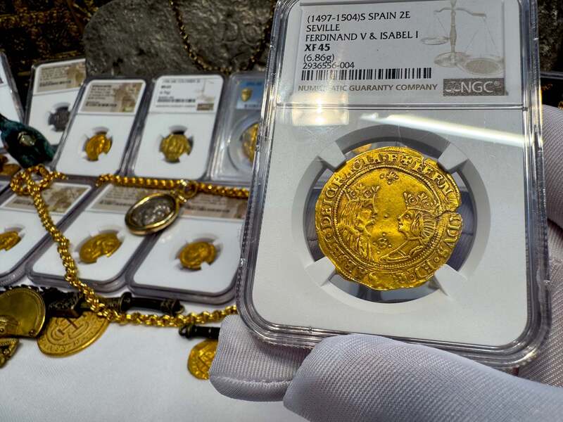 Spain 2 Excelentes 1497 "King & Queen" NGC 45 18