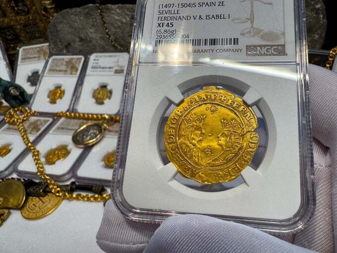 Spain 2 Excelentes 1497 "King & Queen" NGC 45 20