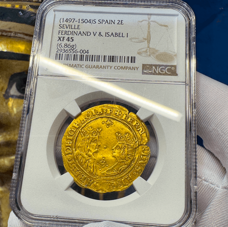 Spain 2 Excelentes 1497 "King & Queen" NGC 45 2