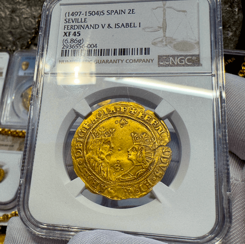 Spain 2 Excelentes 1497 "King & Queen" NGC 45 4