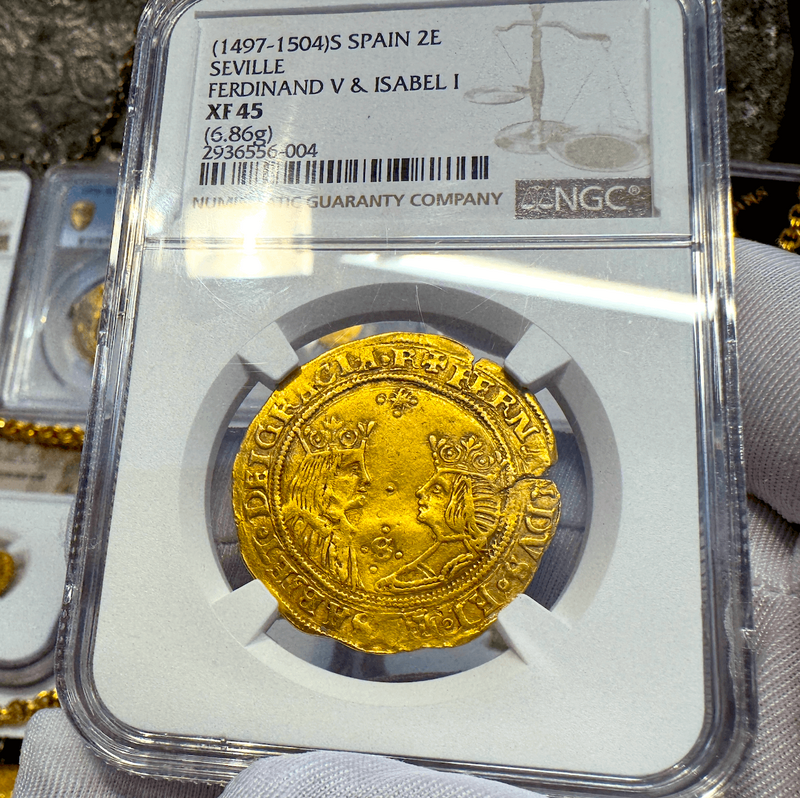 Spain 2 Excelentes 1497 "King & Queen" NGC 45 3