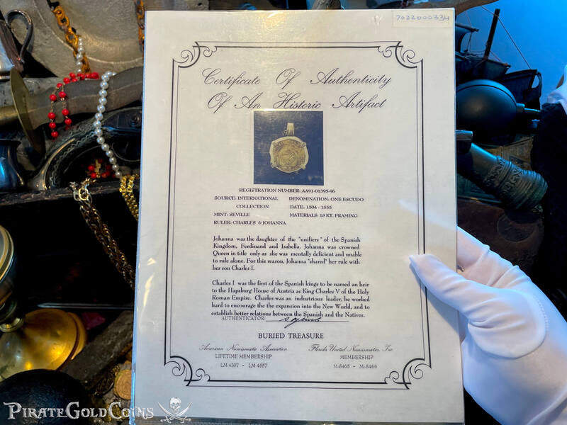 Spain 1 Escudo 1504-55 "Charles & Johanna" 18kt Pendant 10