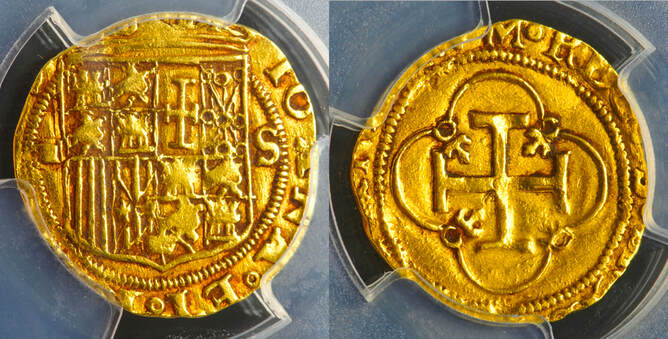 Spain 1 Escudo 1504-55 Shipwreck Coins 5