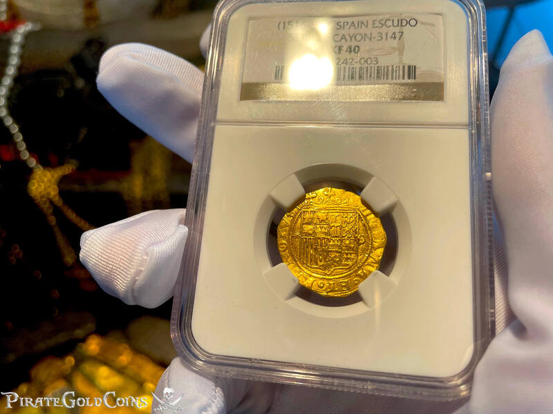Spain 1 Escudo 1516-56 "Great Details" NGC 40 2
