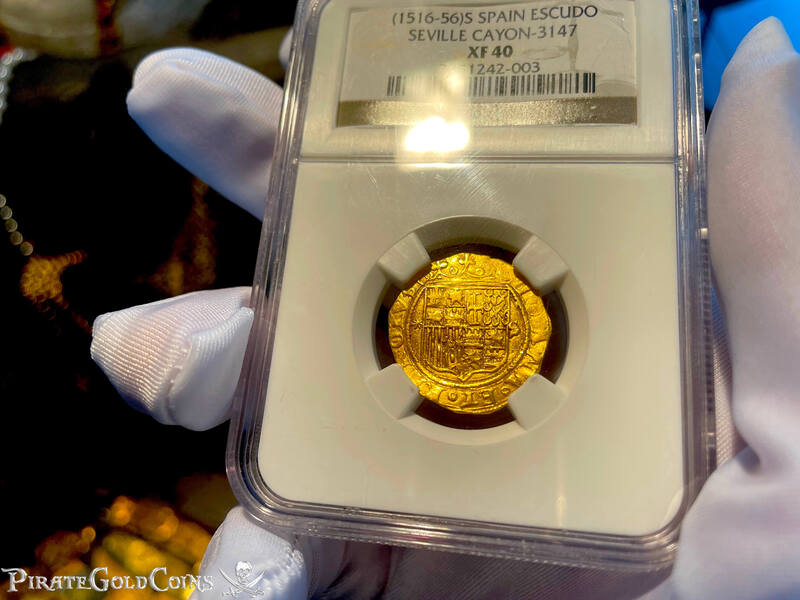 Spain 1 Escudo 1516-56 "Great Details" NGC 40 3