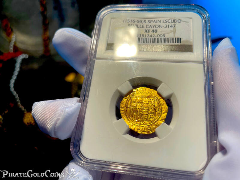 Spain 1 Escudo 1516-56 "Great Details" NGC 40 4