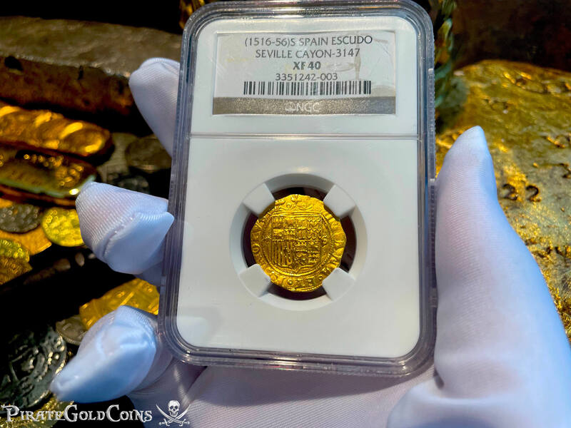 Spain 1 Escudo 1516-56 "Great Details" NGC 40 5