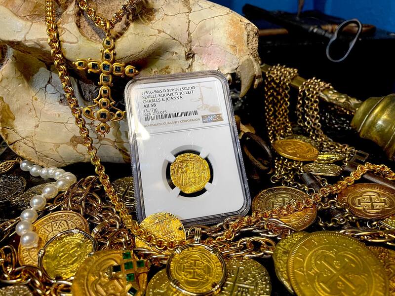 Spain 1 Escudo 1516-56 "Charles & Joanna" NGC 58 3