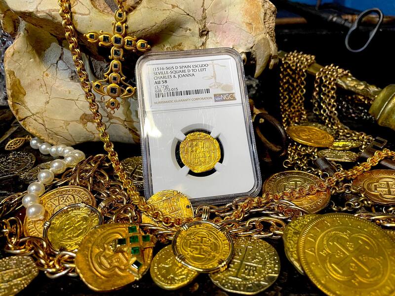 Spain 1 Escudo 1516-56 "Charles & Joanna" NGC 58 8