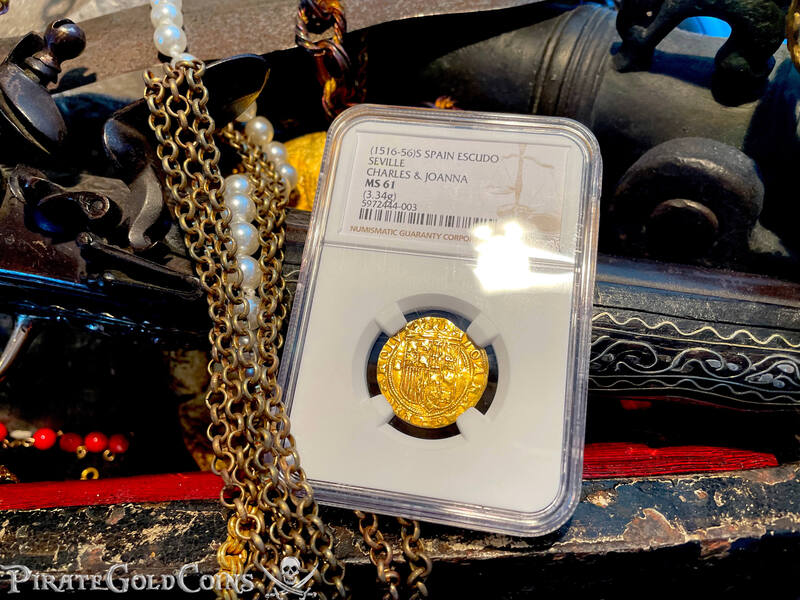 Spain 1 Escudo 1516-56 "Seville Mint" NGC 61 13