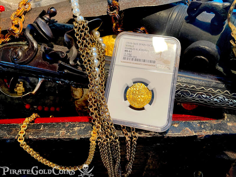 Spain 1 Escudo 1516-56 "Seville Mint" NGC 61 14