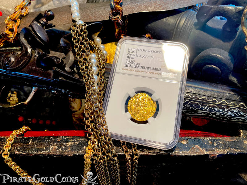 Spain 1 Escudo 1516-56 "Seville Mint" NGC 61 15