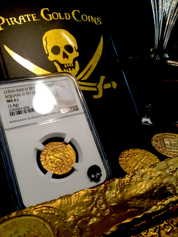 Spain  1 Escudo  1516- 1556  "Cross of Jerusalem"  NGC 61 Gold Doubloon 2