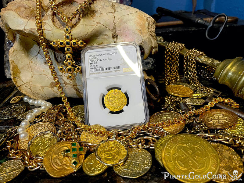 Spain 1 Escudo 1516-56 "Charles & Joanna" NGC 62 2