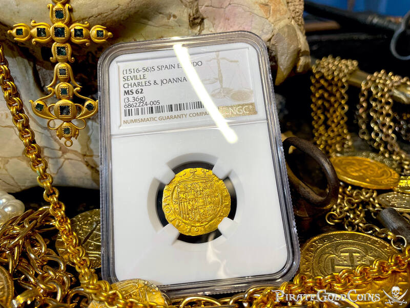 Spain 1 Escudo 1516-56 "Charles & Joanna" NGC 62 3