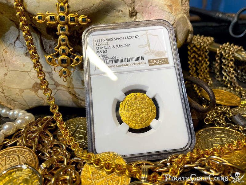 Spain 1 Escudo 1516-56 "Charles & Joanna" NGC 62 6