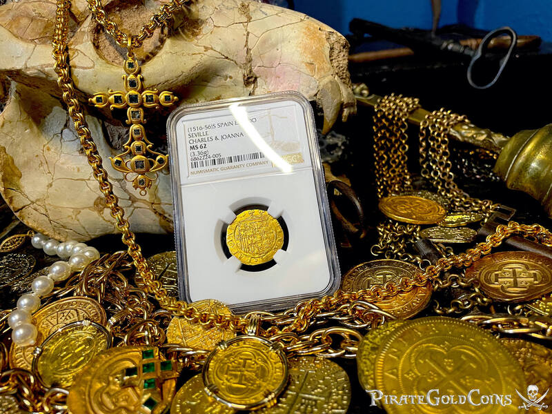 Spain 1 Escudo 1516-56 "Charles & Joanna" NGC 62 7