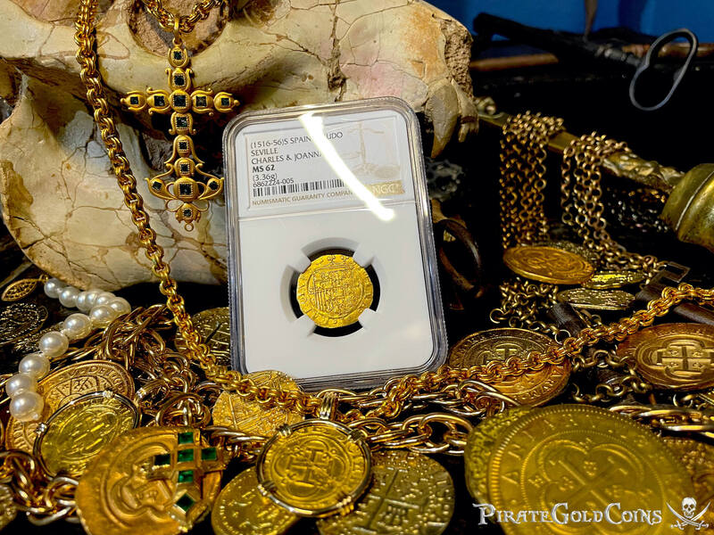 Spain 1 Escudo 1516-56 "Charles & Joanna" NGC 62 9