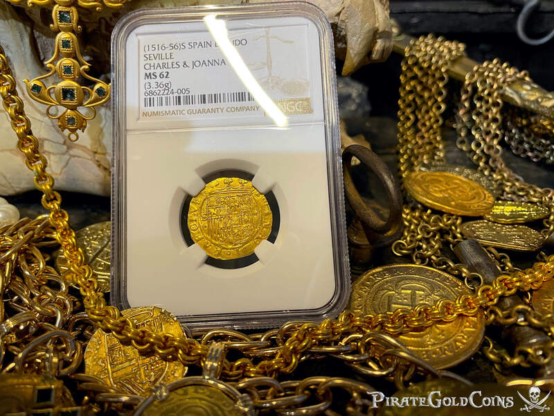 Spain 1 Escudo 1516-56 "Charles & Joanna" NGC 62 11