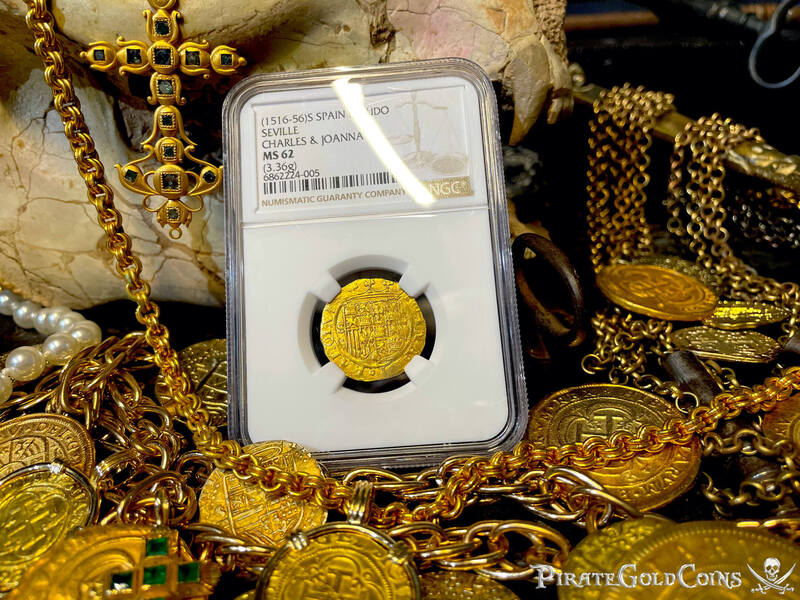 Spain 1 Escudo 1516-56 "Charles & Joanna" NGC 62 12