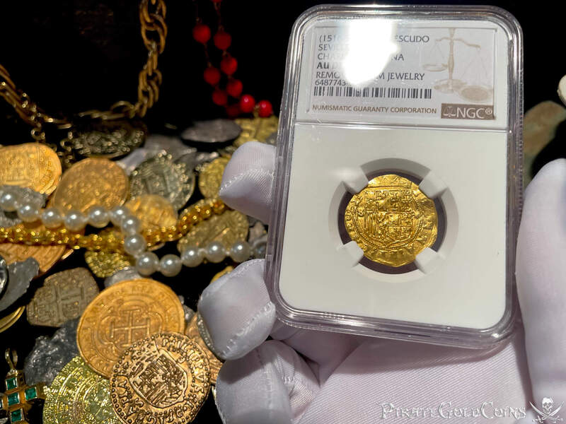 Spain 1 Escudo 1516-56 "Great Details" NGC AU 18