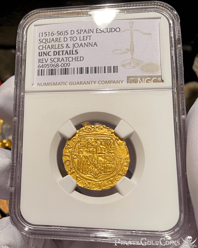 Spain 1 Escudo 1516-56 "Great Details" NGC UNC Dets 2
