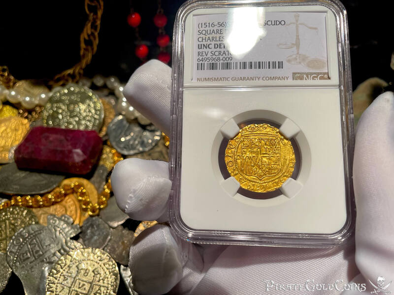 Spain 1 Escudo 1516-56 "Great Details" NGC UNC Dets 7