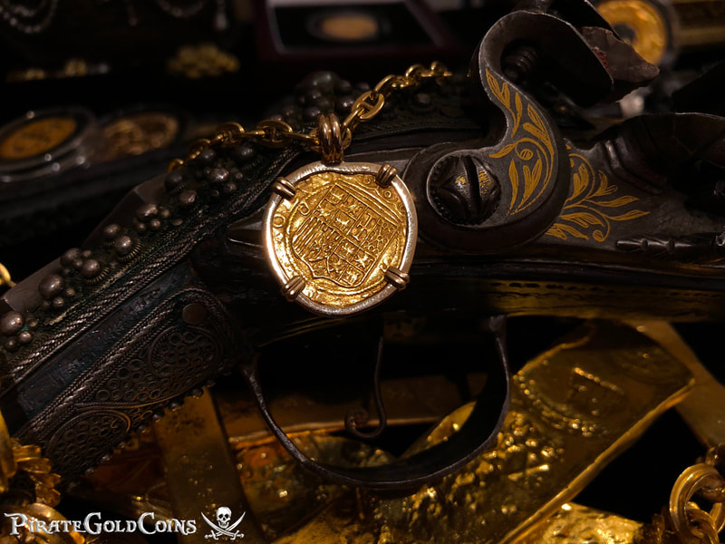 Authentic Spain 1 Escudo 1556-98 Gold Pendant Shipwreck Jewelry Treasure Coin 3