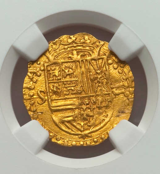 Spain  1 Escudo  1556-80  "Golden Fleece Shipwreck Era"  NGC UNC Dets