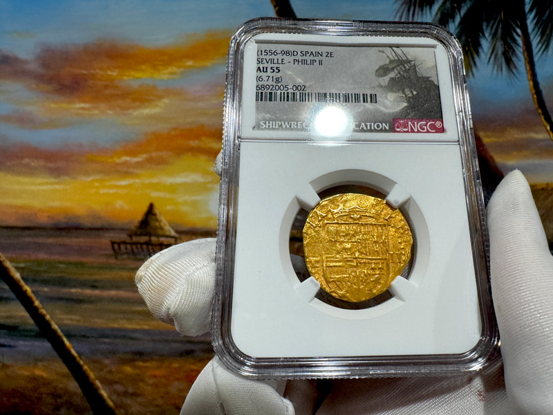 Spain 2 Escudos 1556-98 "Philip II" NGC 55 11