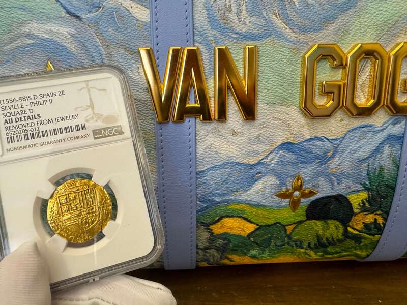 Spain 2 Escudos 1556-98 "Philip II" NGC AU 3