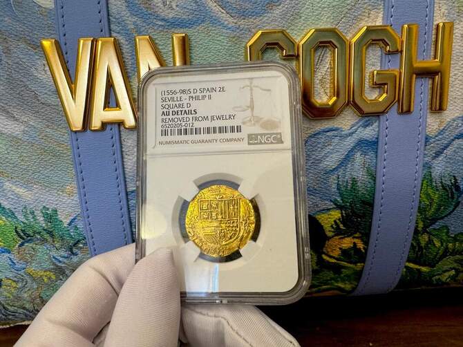 Spain 2 Escudos 1556-98 "Philip II" NGC AU