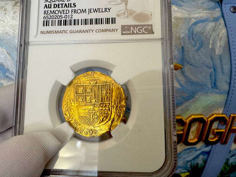 Spain 2 Escudos 1556-98 "Philip II" NGC AU 2