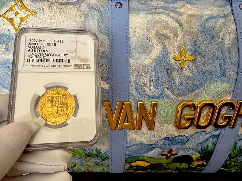 Spain 2 Escudos 1556-98 "Philip II" NGC AU 11