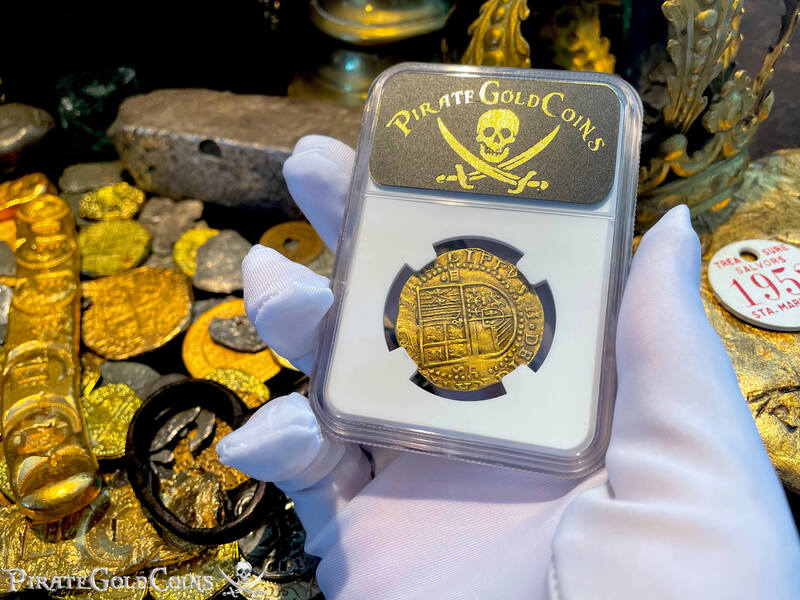 Spain 4 Escudos 1556-98 "Trophy Piece" NGC 55 7