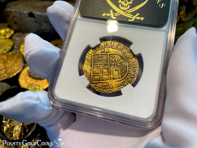 Spain 4 Escudos 1556-98 "Trophy Piece" NGC 55 9