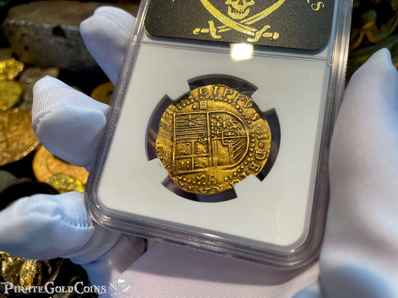 Spain 4 Escudos 1556-98 "Trophy Piece" NGC 55 10