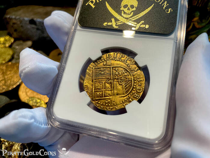 Spain 4 Escudos 1556-98 "Trophy Piece" NGC 55 11