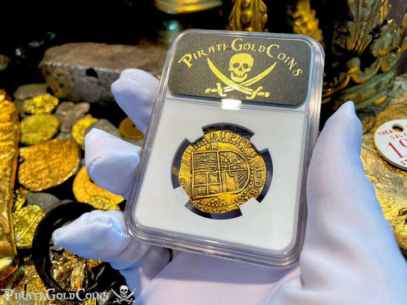 Spain 4 Escudos 1556-98 "Trophy Piece" NGC 55 12